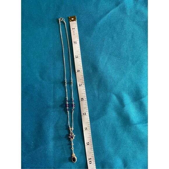 Vintage Sterling Amethyst Necklace - Picture 4 of 10